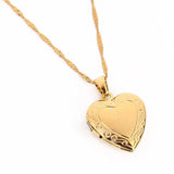 Heart Locket Pendant Necklace 24K Romantic Women Valentines Jewelry
