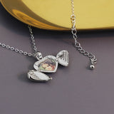 Custom Heart Locket Pendant Necklace with Engraved Message