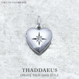 Heart Locket with Star Pendant 925 Silver Romantic Gift