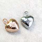 Heart Locket with Star Pendant 925 Silver Romantic Gift