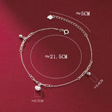 Heart Love Anklets 925 Sterling Silver Women Jewelry Leg Bracelet