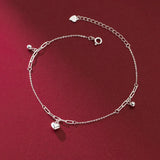 Heart Love Anklets 925 Sterling Silver Women Jewelry Leg Bracelet