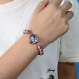 Heart Love Bracelets Women Beaded Stretch Stones Jewelry