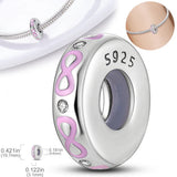 Heart Love Pendant Silicone Stopper Charms 925 Sterling Silver