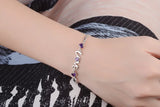 925 Sterling Silver Heart Love CZ Bracelet Double Layer Box Chain