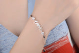 925 Sterling Silver Heart CZ Double Layer Bracelet