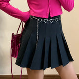 Heart Love Silver Metal Waist Chain Women Thin Belt Y2K Kpop Egirl