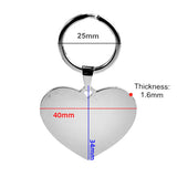 Engraved Heart Metal Card Key Chain Custom-made Men Women Personalized Key Ring