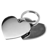 Engraved Heart Metal Card Key Chain Custom-made Men Women Personalized Key Ring