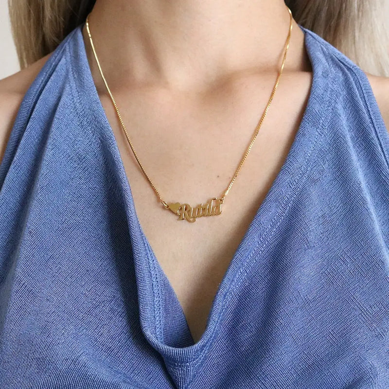 Heart Name Necklace,Custom Name Necklace,Personalized Gifts,Stainless Steel
