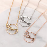 Heart Name Necklace Personalise Names 18K Plating Stainless Steel Necklaces