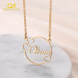 Heart Name Necklace Personalise Names 18K Plating Stainless Steel Necklaces