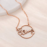 Heart Name Necklace Personalise Names 18K Plating Stainless Steel Necklaces