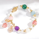 Natural Amethyst Aquamarine Quartz Bracelet YBR251