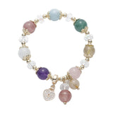 Natural Amethyst Aquamarine Quartz Bracelet YBR251