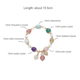 Natural Amethyst Aquamarine Quartz Bracelet YBR251