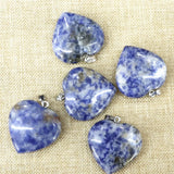 Heart Natural Stone Pendant Pink Crystal Pendant DIY Necklace Jewelry