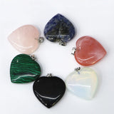 Heart Natural Stone Pendant Pink Crystal Pendant DIY Necklace Jewelry