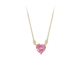 Heart Necklace 925 Silver Clavicle chain Collares pink Heart Love Pendant Neckla
