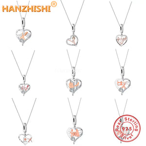 Heart Necklace 925 Silver Music Note Shoes Toothpaste Pendant Gift