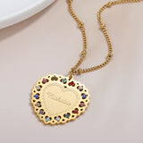 Personalized Heart Necklace Birthstone Name Pendant