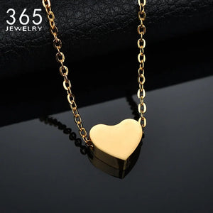 Heart Necklace Engrave Initials Letter Alphabet Fine Chain Jewelry