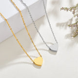 Heart Necklace Engrave Initials Letter Alphabet Fine Chain Jewelry