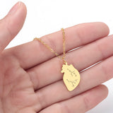 Heart Necklace Stainless Steel Geometric Pendant