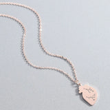 Heart Necklace Stainless Steel Geometric Pendant