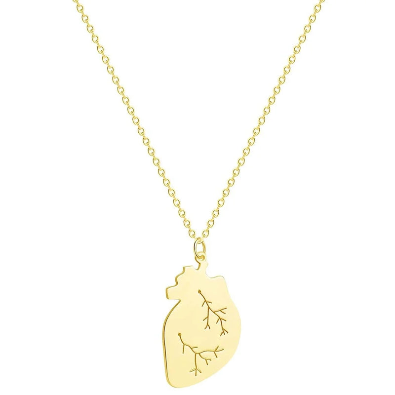 Heart Necklace Stainless Steel Geometric Pendant