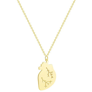 Heart Necklace Stainless Steel Geometric Pendant