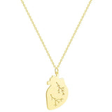 Heart Necklace Stainless Steel Geometric Pendant