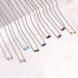 Colorful Zircon Heart Necklace for Women