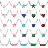 Colorful Zircon Heart Necklace for Women