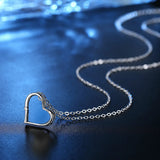 Heart Necklace Silver Jewelry Women Sterling Silver Necklace Pendant Necklace