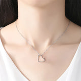 Heart Necklace Silver Jewelry Women Sterling Silver Necklace Pendant Necklace