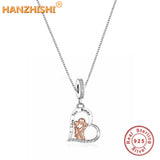 Heart Necklace 925 Silver I Love You Mummy Pendant Anniversary Birthday Mum