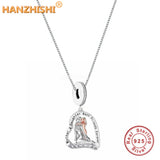 Heart Necklace 925 Sterling Silver Mother Daughter Pendant Anniversary Birthday