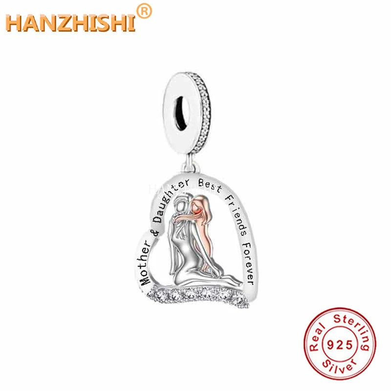 Heart Necklace 925 Sterling Silver Mother Daughter Pendant Anniversary Birthday