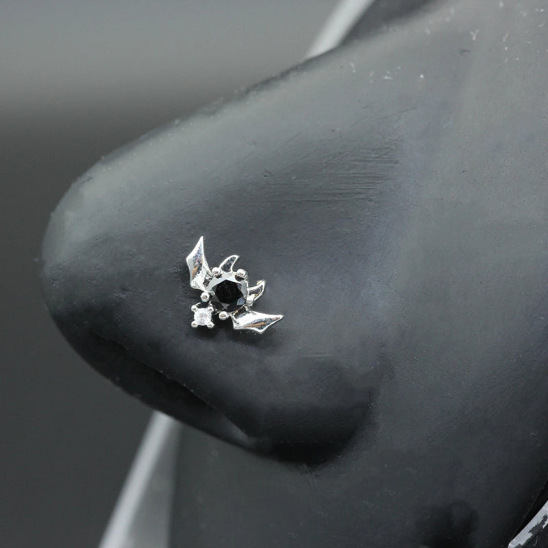Surgical Steel Heart Nose Piercing CZ Flower Butterfly L Shape Nose Studs
