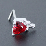 Surgical Steel Heart Nose Piercing CZ Flower Butterfly L Shape Nose Studs