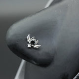 Surgical Steel Heart Nose Piercing CZ Flower Butterfly L Shape Nose Studs