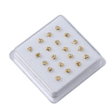 Crystal Heart Nose Stud Rings Adjustable Nose Pin Piercing 20pcs