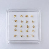 Crystal Heart Nose Stud Rings Adjustable Nose Pin Piercing 20pcs