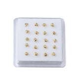 Crystal Heart Nose Stud Rings Adjustable Nose Pin Piercing 20pcs