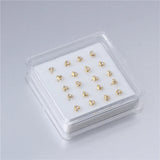 Crystal Heart Nose Stud Rings Adjustable Nose Pin Piercing 20pcs