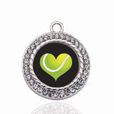 Tennis Player Circle Charm for DIY Jewelry Making