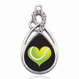 Tennis Player Circle Charm Heart Pendants DIY Jewelry Making
