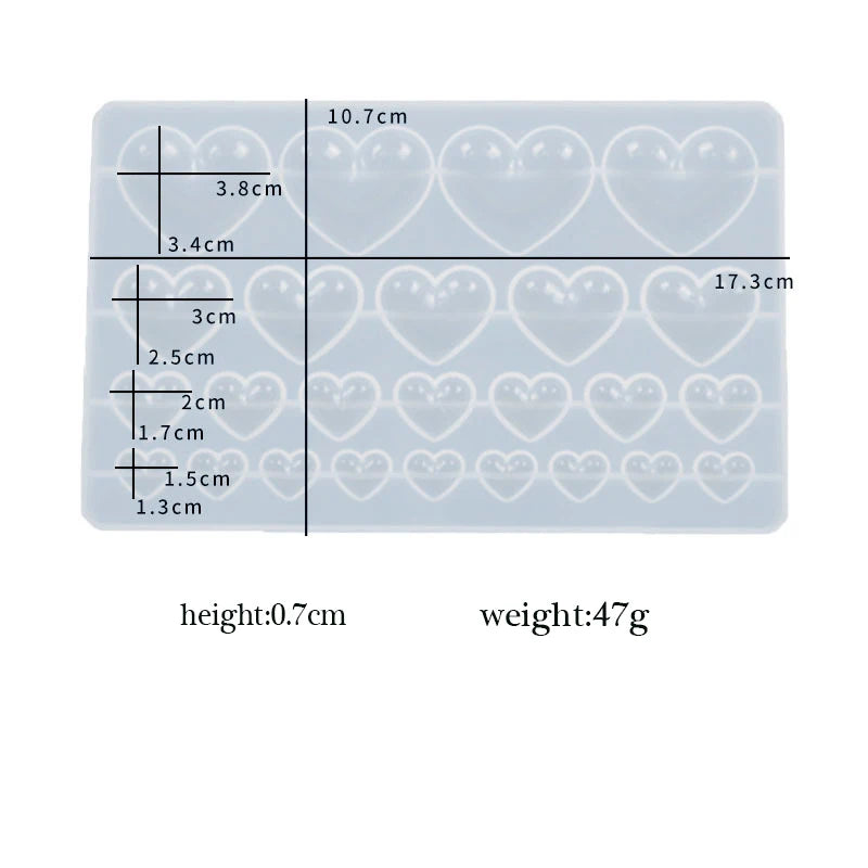 Heart Patch Beads Silicone Mold for DIY Epoxy Resin Pendants