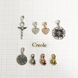 925 Sterling Silver Heart Pave Vintage Star Cross Pendant